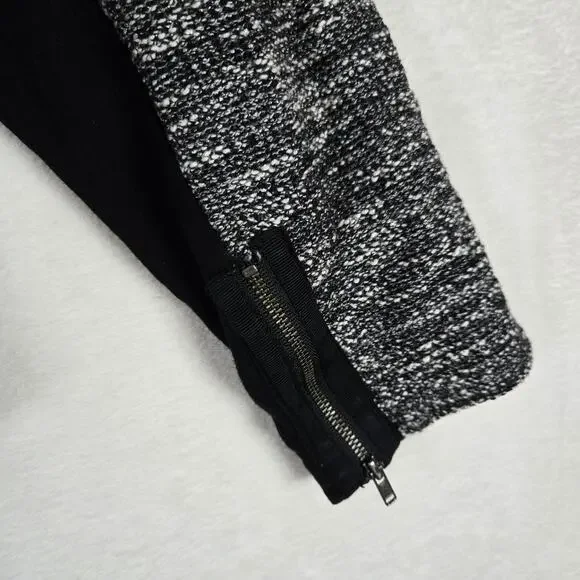 Eileen Fisher Tweed Cropped Jacket Blazer Knit Zip Up Ponte Panels Large 0838 - Picture 10 of 11